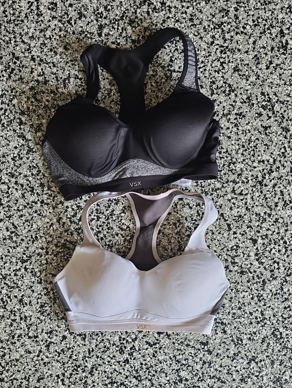 VSX Women's Racerback Sports Bra - Black and White/Gray
